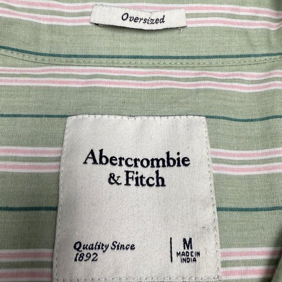 Women's ABERCROMBIE‎ & FITCH Oversized Striped Breezy Shirt- Size Medium - Picture 3 of 9